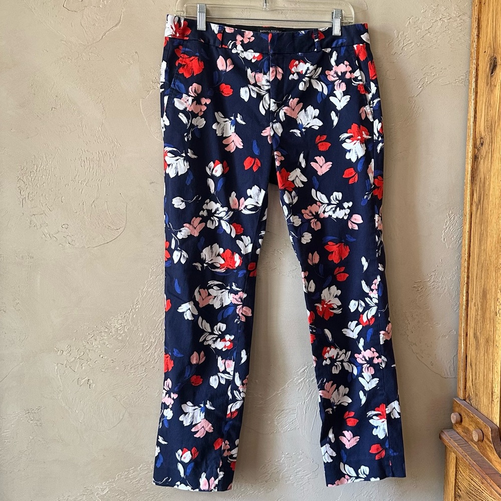 Banana Republic Navy Floral Pants